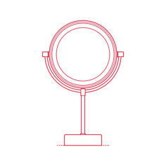 Objects Table Mirrors Ikea Kaitum Table Mirror Line Art Illustration Svg, Free Vectors File